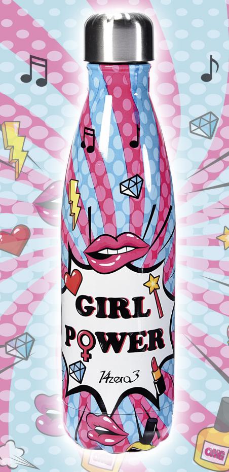 Bottiglia termica 500 ml in acciaio inox design Girl power